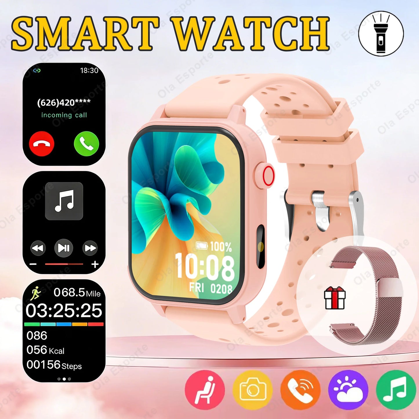 2026 New Multifunctional Smart Watch Men & Women Bluetooth Connected Phone Music Fitness Sports Bracelet Sleep Monitor watchHW12 Peaceful Pleasures Health and Wellness Pk20Milan