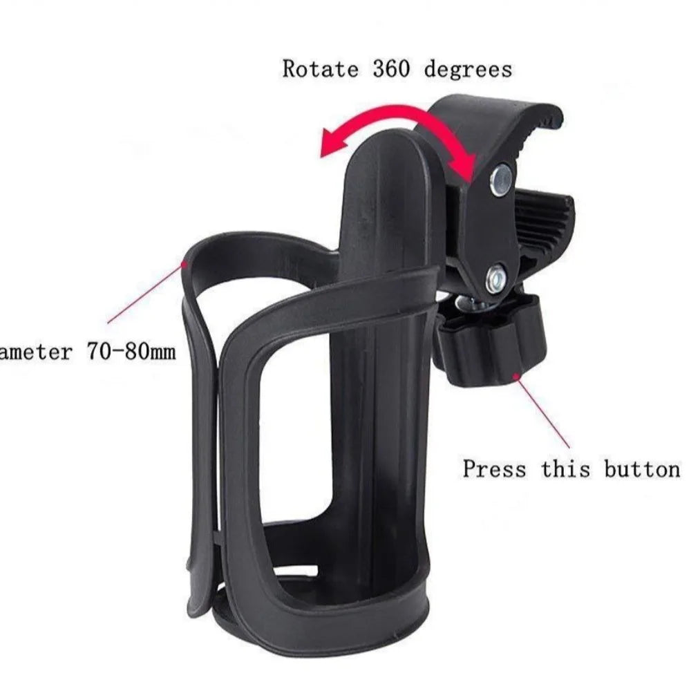 Anti-slip 360 Degree Rotation Motorcycle Baby Stroller Bicycle Bottle Holder Water Cup Bracket Bike Bottle Rack Cycle Cup Cage Peaceful Pleasures Health and Wellness