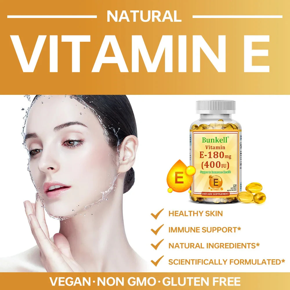 Vitamin E 400 IU Softgels – Antioxidant, Skin & Immune Support