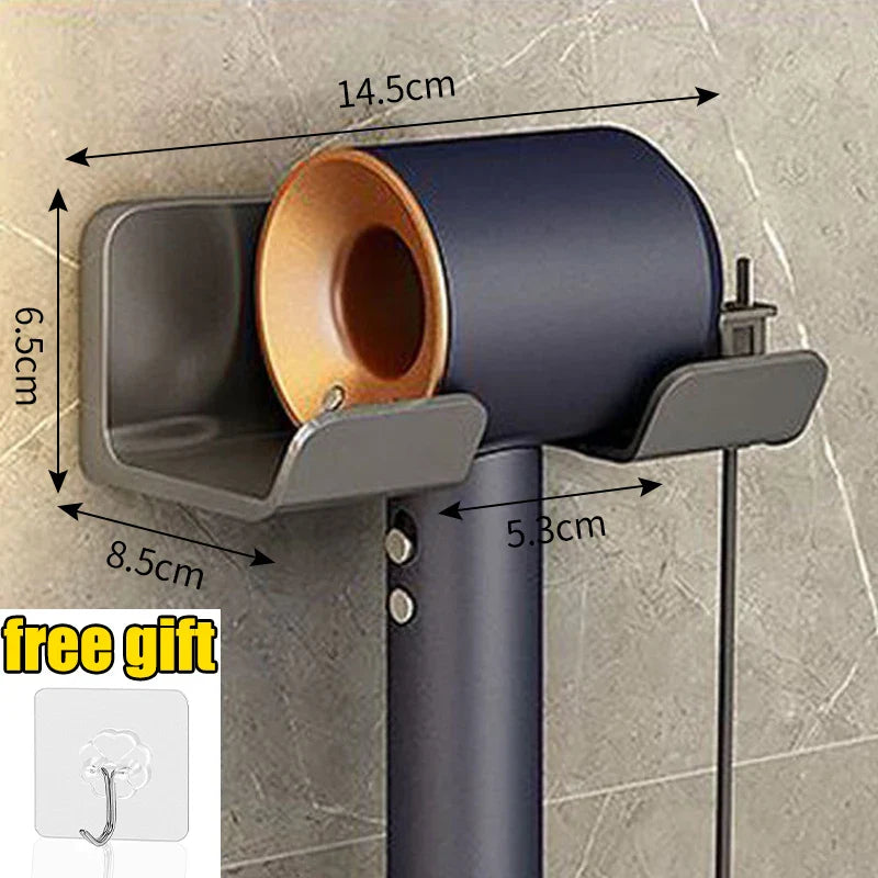 Wall-Mounted Hair Dryer Holder & Bathroom Organizer