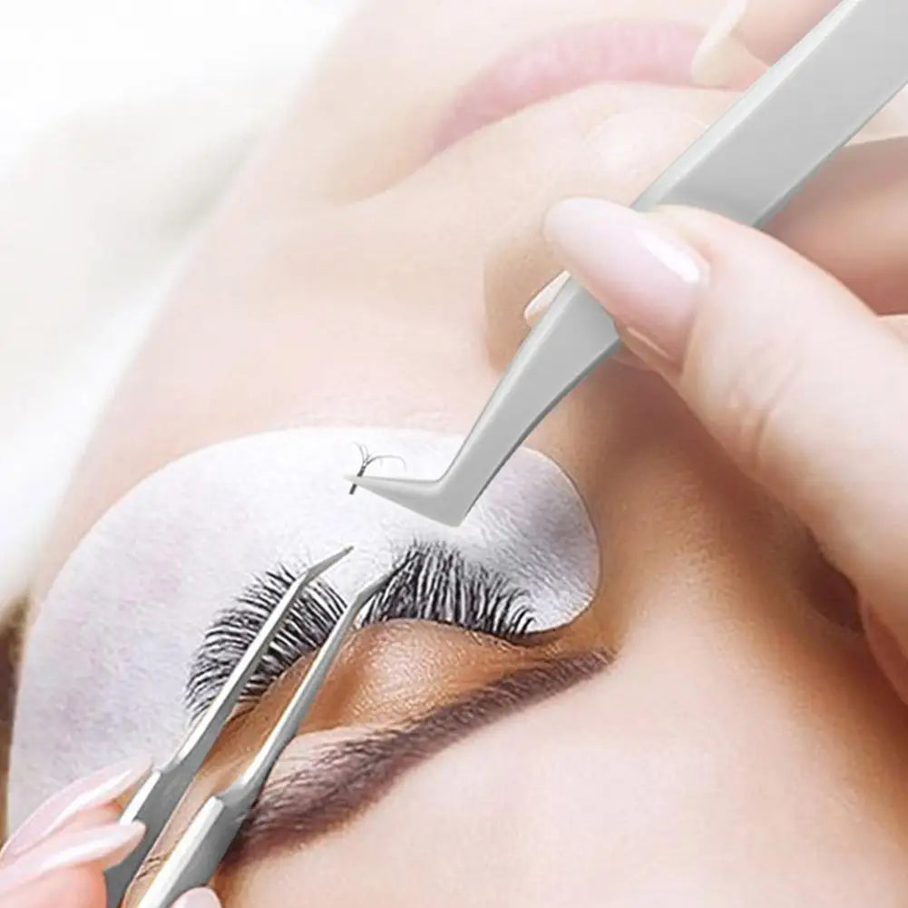 Eyelash Extensions Tweezers Lash Artists High Precision Stainless Steel Superhard Anti-Static Tweezers Makeup Tools Peaceful Pleasures Health and Wellness