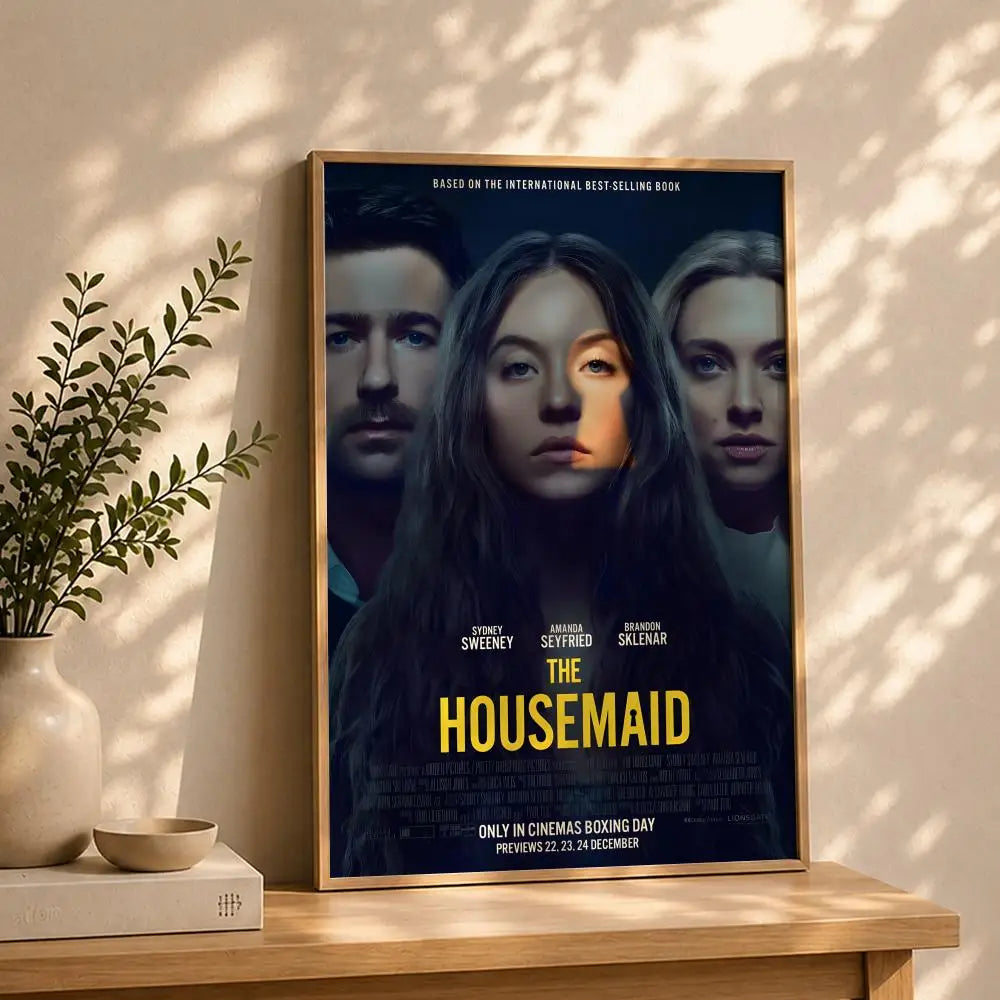 Movie T-The HousemaidS Poster HD Self Adhesive Waterproof Wall Art Ideal for Home Office Dorm Bedroom Great Gift Peaceful Pleasures Health and Wellness White11 21X30cmNoframe