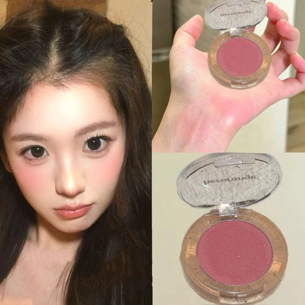 Peach Pink Blush Powder Palette – Matte & Shimmer Contour