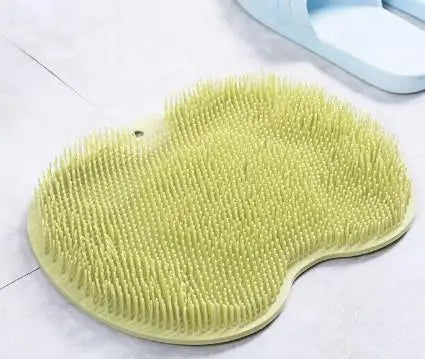 Bathroom Shower Anti Slip Mat, Circular Massage Foot Mat, Back Suction Cup, Foot Scrubber, Back Scrubber, Anti Fall Device Peaceful Pleasures Health and Wellness green