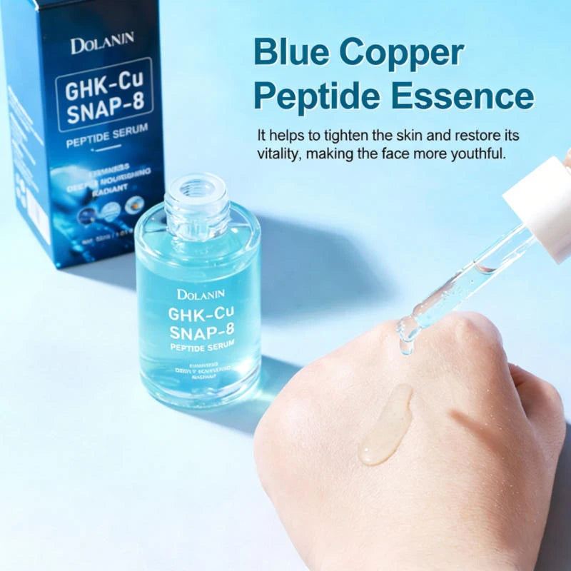 Blue Copper Peptide Serum With Collagen Lifting Deeply Hydrating Gentle Nourishing Revitalize Skin Korean Daily Skincare Essence Peaceful Pleasures Health and Wellness