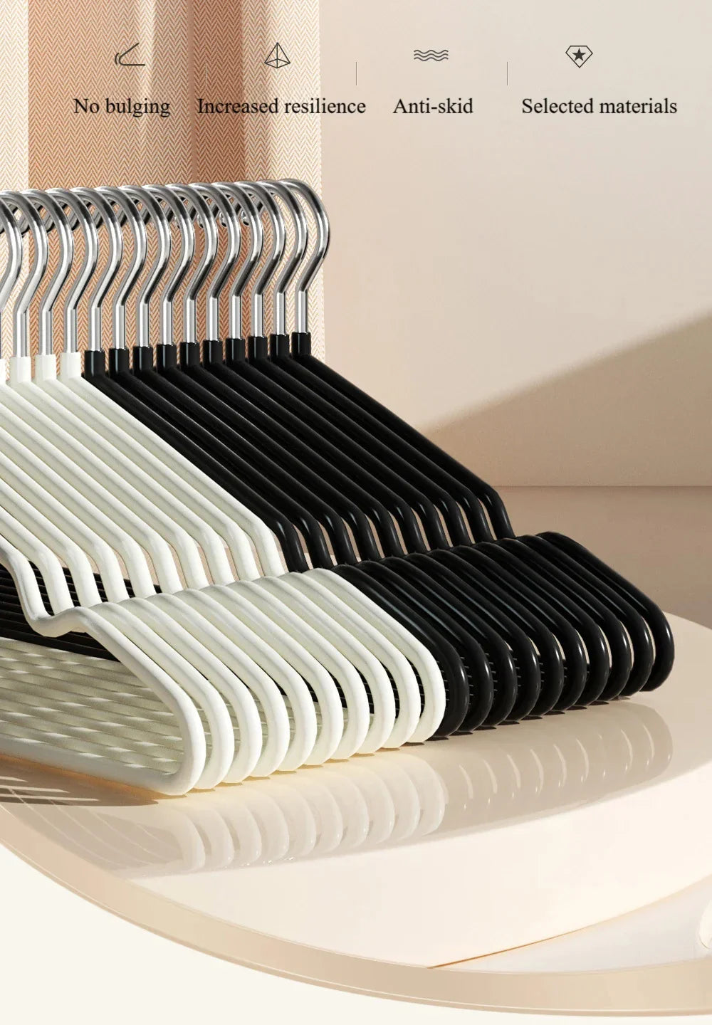 10-Pack Slim Metal No-Slip Clothes Hangers | Space-Saving
