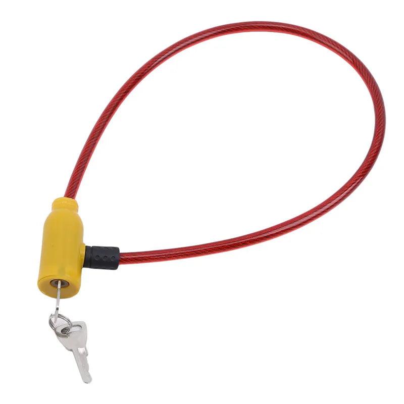 Bicycle Safety Lock Metal Universal Anti-Theft Lock Motorcycle Wire Lock Safety Cable with 2 Keys Bicycle Outdoor Supplies Peaceful Pleasures Health and Wellness