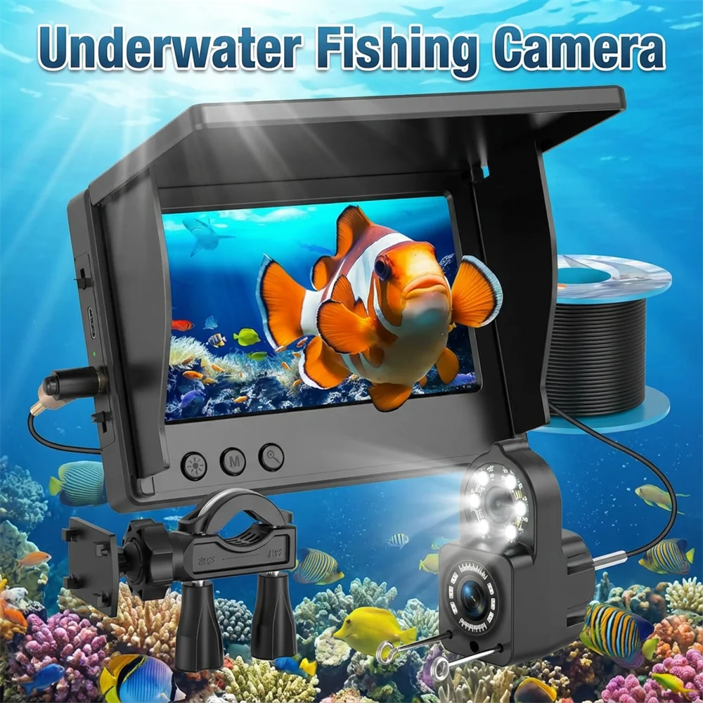 1080P Underwater Fishing Camera – Night Vision, 4.3" LCD, IP68
