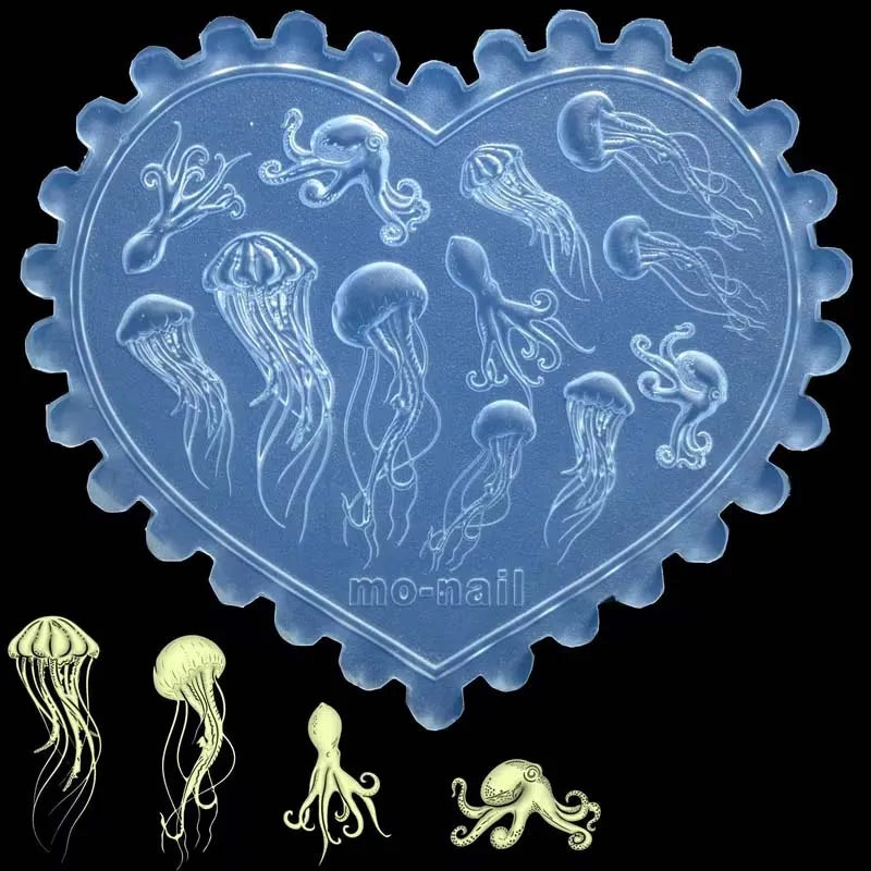 3D Silicone Sea Nail Art Mold – Octopus & Jellyfish Design