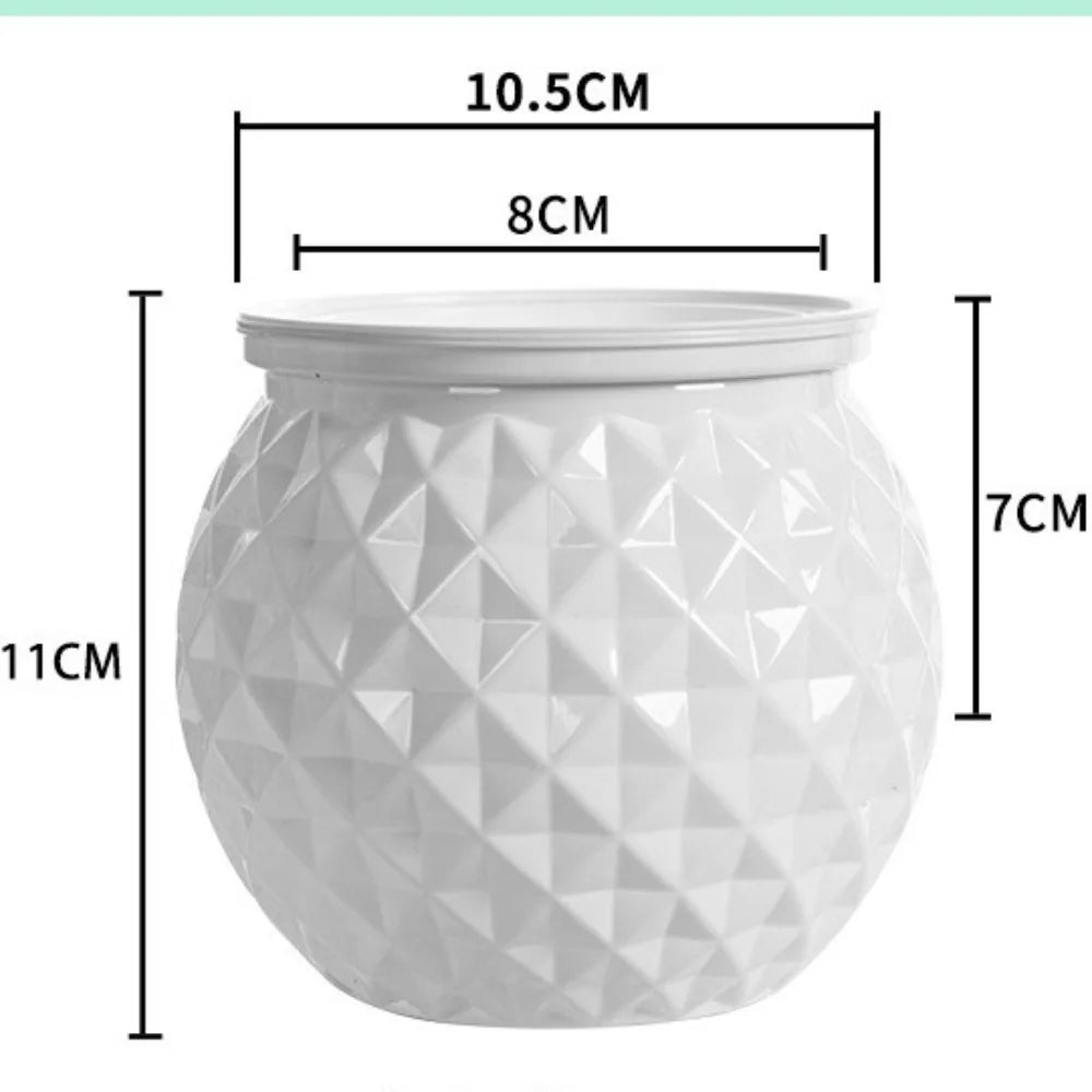 New Self Watering Hydroponic Plants Pot Plastic Removable Flowerpot Mini Succulent Planter Tabletop Vase Peaceful Pleasures Health and Wellness White