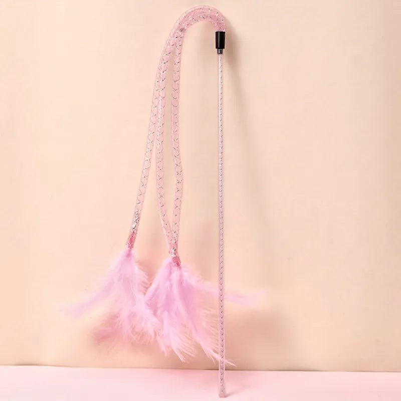 Interactive Feather Cat Toy with Bell – Bite-Resistant Wand