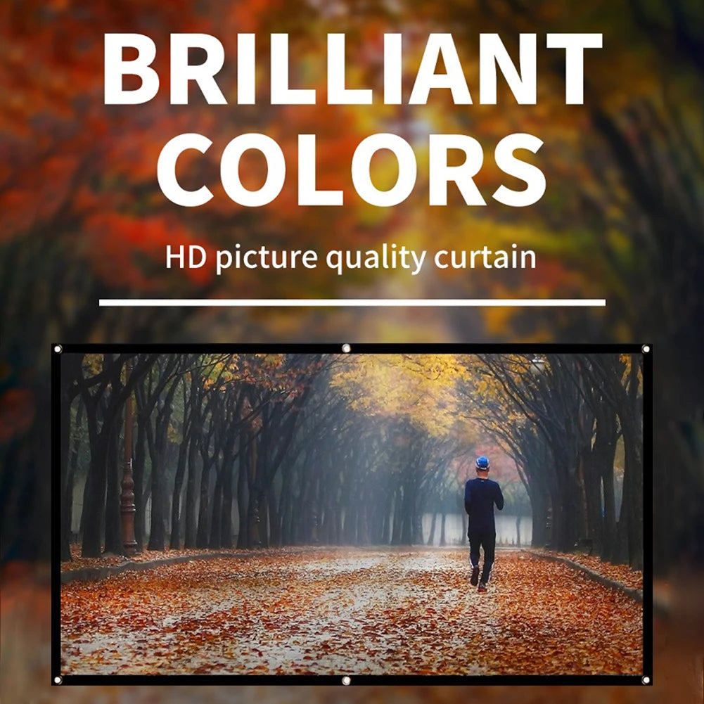 16:9 Ratio Hight-density Portable Projection Screen 1080P 3d 4K HD Projector Movie 60 72 84 92 100 120 150 Inchs for Home Office Peaceful Pleasures Health and Wellness