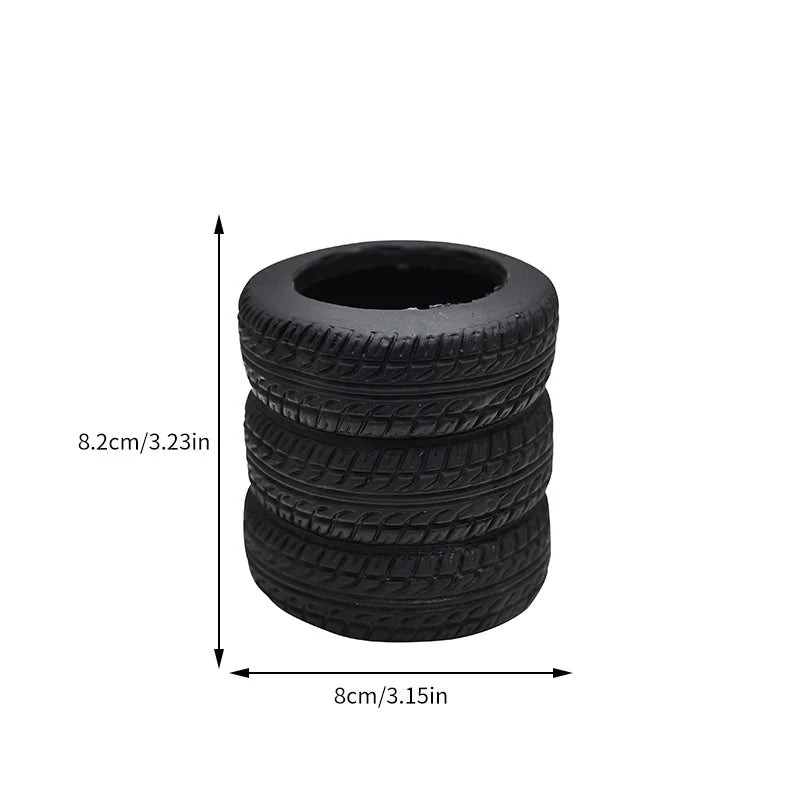 1-Pack Fun Tire-Shaped Pen Holder - Durable Black Pvc Desk Organizer with Letters, Suitable for School and Office, Great Holiday Gift, New Year Present Peaceful Pleasures Health and Wellness