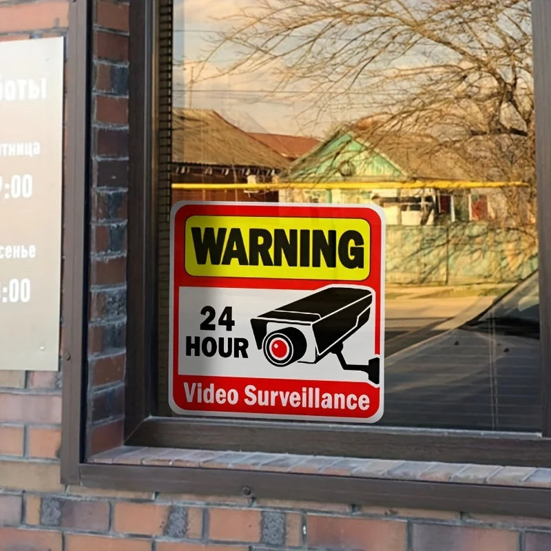 24-Hour Security Warning Stickers – 2pcs | Home & Business