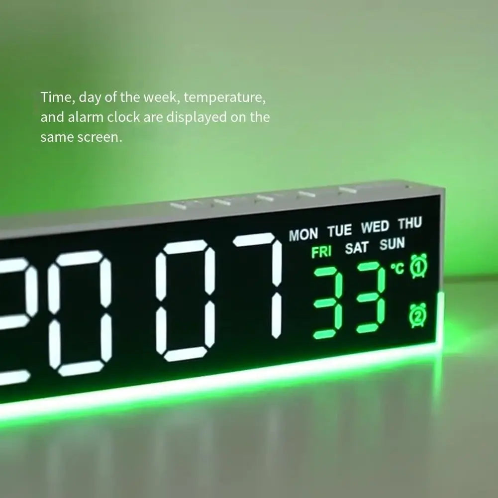 LED Digital Alarm Clock – Dual Alarm, Temp & Ambient Light