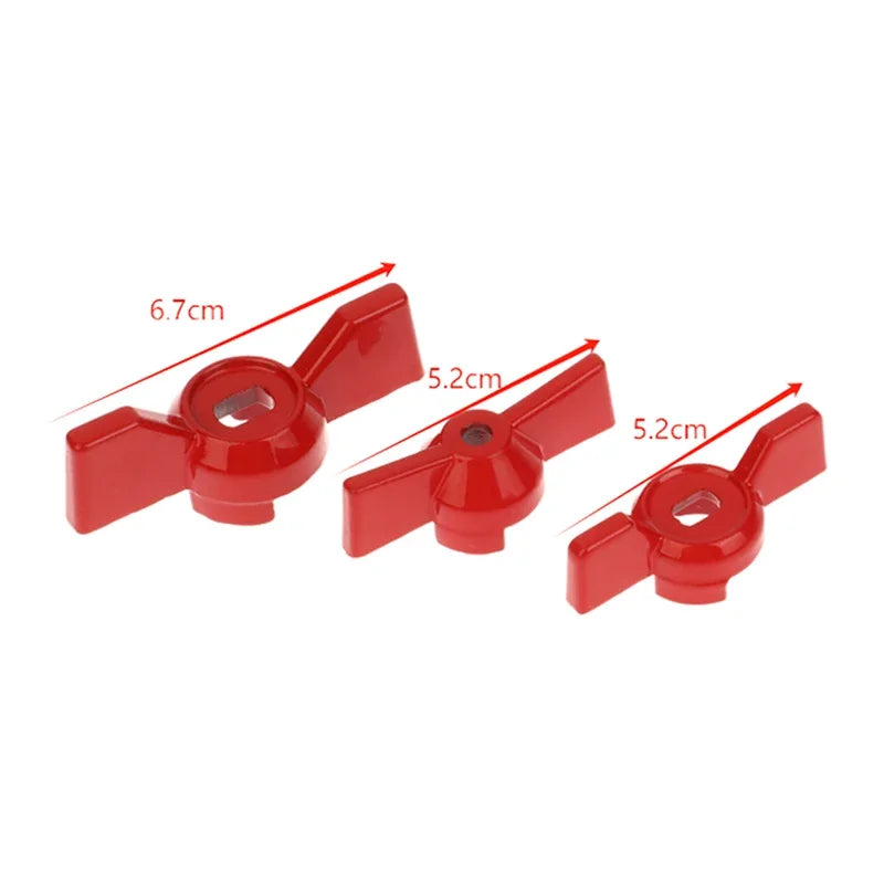 2-Pack Red Butterfly Ball Valve Handles – Aluminum, 105°C Rated