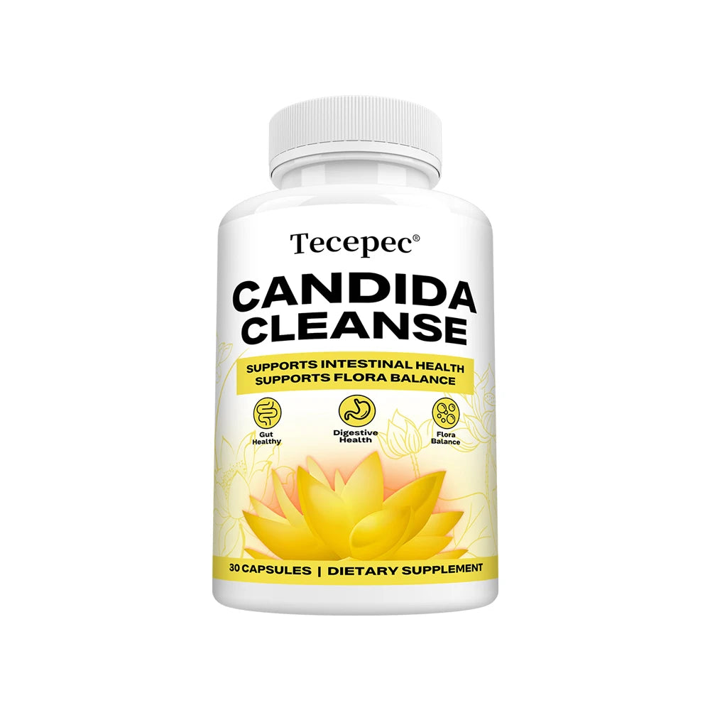 Candida Cleanse Capsules - Intestinal Colon Detox Gut Flora Balance Supports Digestion Relieve Bloating Antioxidant Supplement Peaceful Pleasures Health and Wellness 30 count-1 bottle