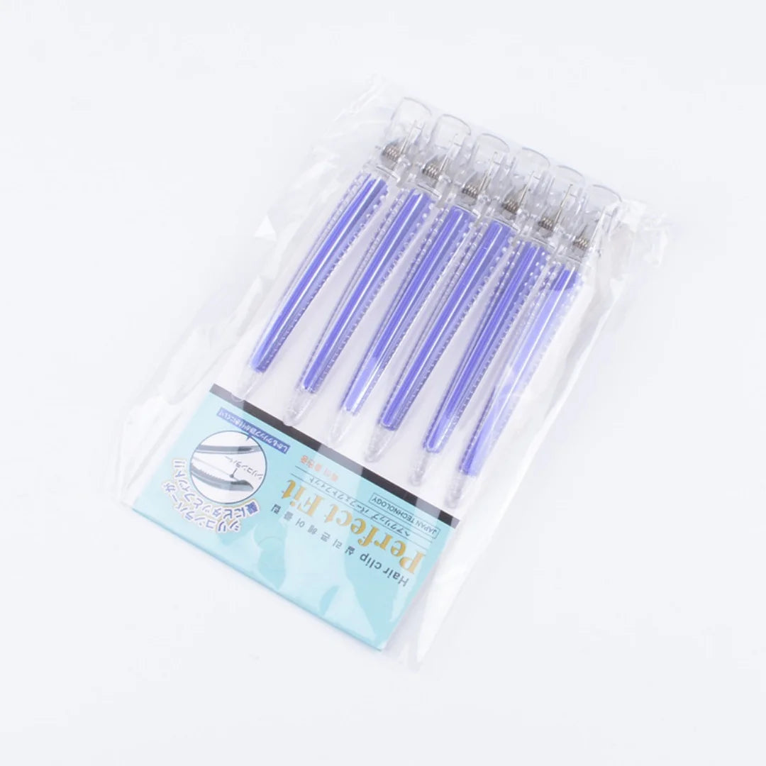 4/6/10/12Pcs Professional Hairdressing Hairpins Rainbow Colors Sectioning Cutting Hair Clamps Barber Hair Clips Styling Tools Peaceful Pleasures Health and Wellness purple 6