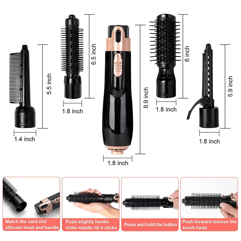 Blow Dryer Brush 4 in 1 Hot Air Brush Set Professional One Step Volumizer Negative Ions Salon Dryer Hair Style Peaceful Pleasures Health and Wellness