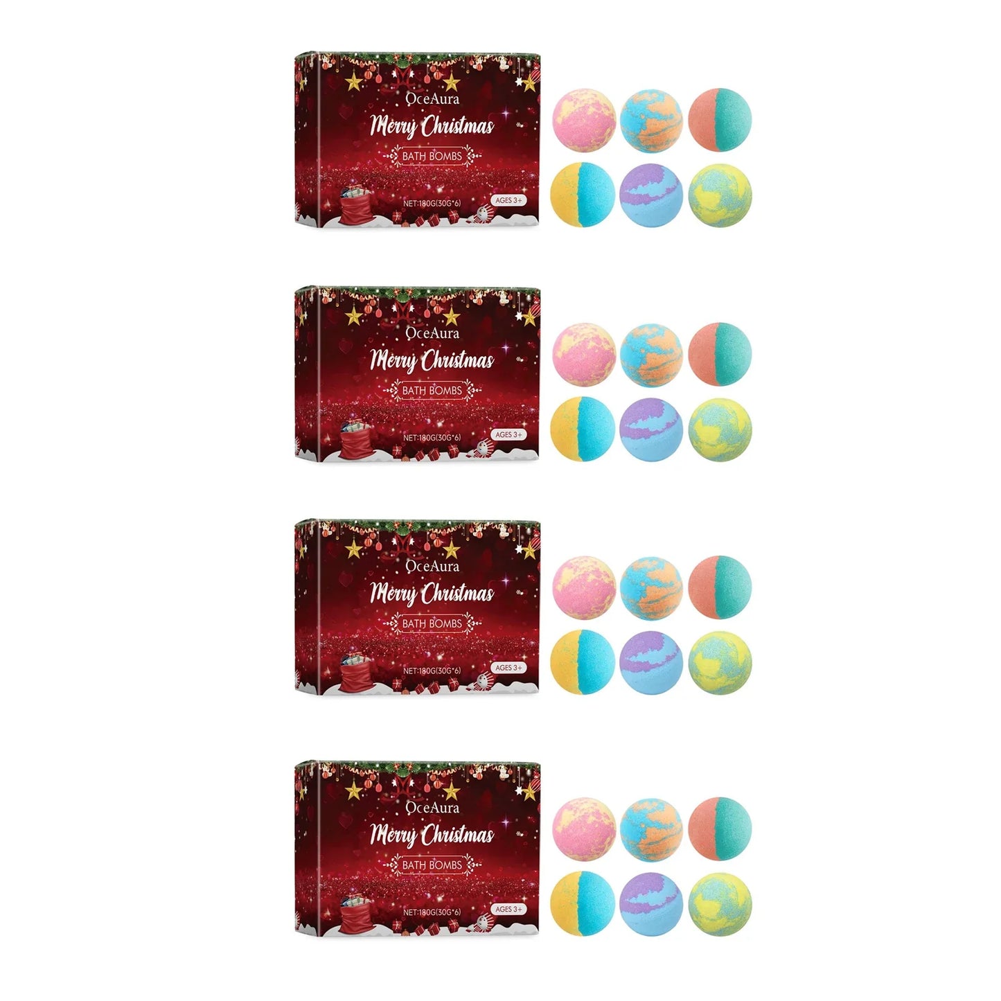 OceAura Christmas Bath Bombs Gift Set – Kids & Adults