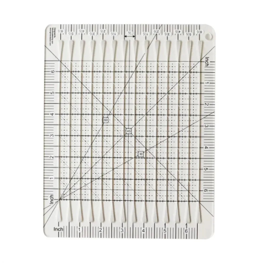 5-in-1 Clear Acrylic Quilting Ruler | Slotted Fabric Template
