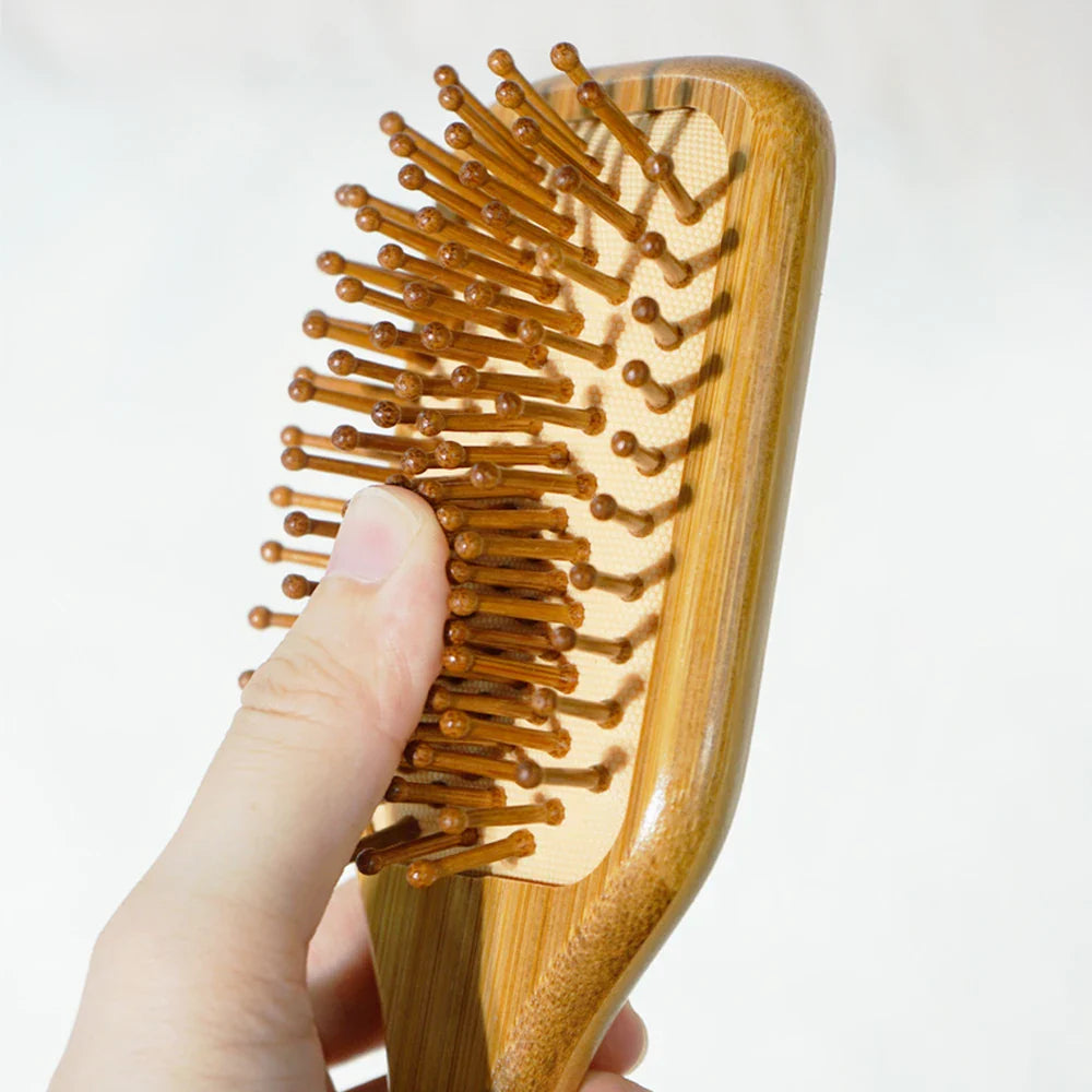 Bamboo Air Cushion Paddle Comb – Smooth & Tangle-Free Hair