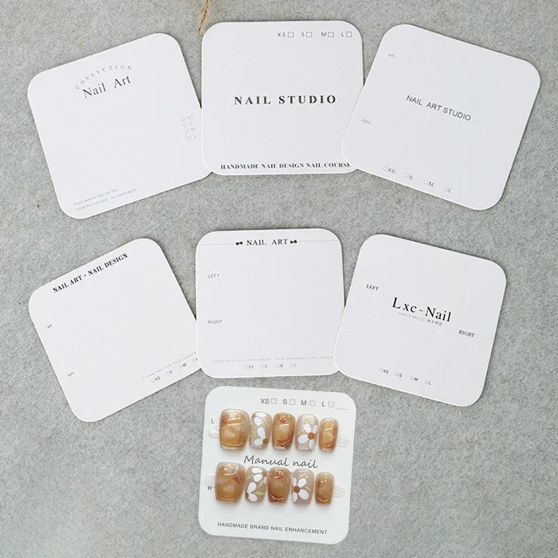 20 Sheets Nail Packaging Cards Press-On Nail Display Handmade False Nail Design Swatch Show Card Manicure Sample Display Salon Peaceful Pleasures Health and Wellness