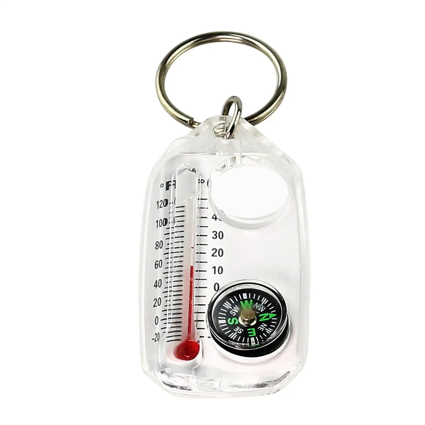 Mini Compass Thermometer Carabiner Keychain – Hiking Tool