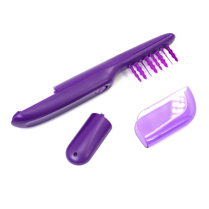 Multi-Functional Electric Detangling Brush Wet Dry Hair Comb for Hair Care Metal Handle Plastic Material for Household Hotel Use Peaceful Pleasures Health and Wellness