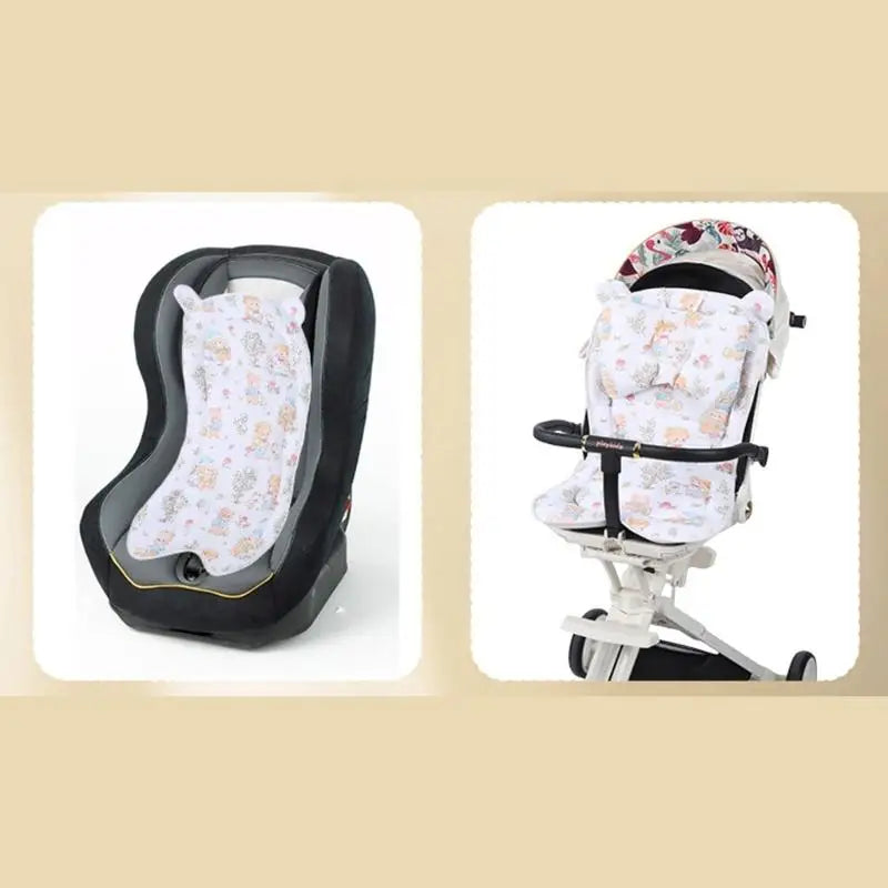 Baby Stroller Cushion Pad with Detachable Pillow – Breathable Cotton