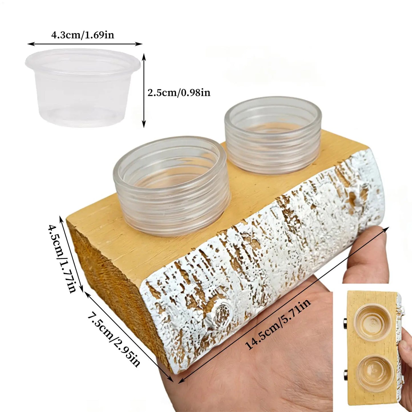 Magnetic Gecko Feeding Ledge with 10 Cups | Reptile Feeder Reptile Feeding Ledge Peaceful Pleasures Health and Wellness