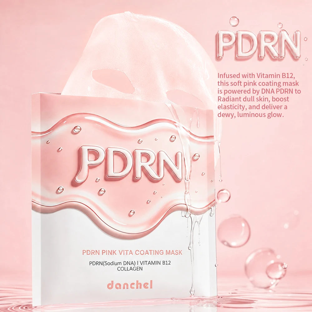 Korean Salmon DNA PDRN Mask Pink Vita Coating Sheet Mask Hydrate Firm Balance Glass Skin Facial Care Mask Peaceful Pleasures Health and Wellness