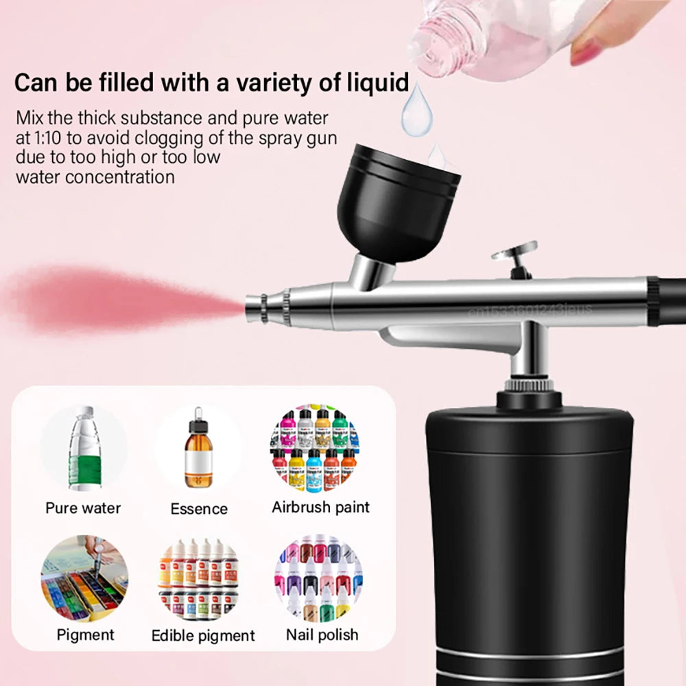 Airbrush with Compressor Mini Spray Gun for Painting Modeling Wall Paint Portable Paint Spray Gun Airbrush Kit with Compressor Peaceful Pleasures Health and Wellness
