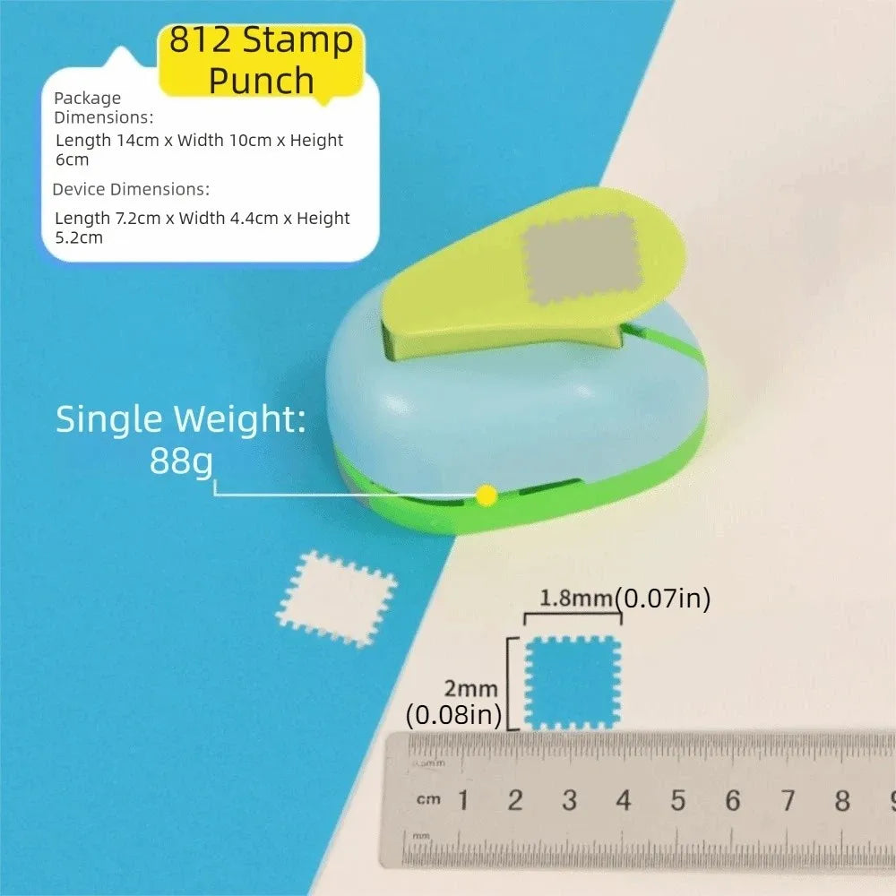 Stamp Shape Stamp Border Punch Hole Puncher Cutting Craft Embossing Machine Punches Maker Labor Saving Toothed Puncher Embosser Peaceful Pleasures Health and Wellness
