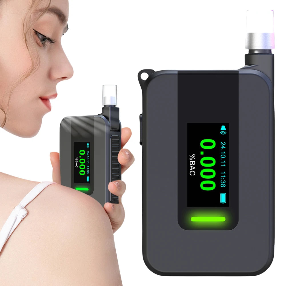 Electrochemical Alcohol Tester Voice Report Non-Contacting Electronic Breathalyzer Portable Alcohol Meter for Professional Use Peaceful Pleasures Health and Wellness