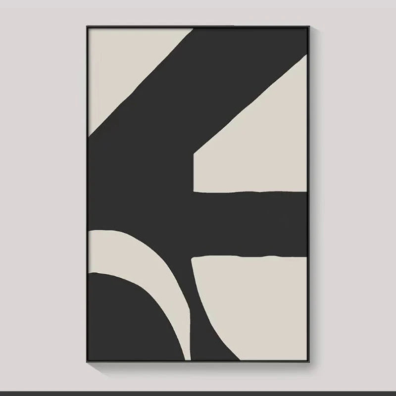 Hand-painted Large-scale Minimalist Modern Mural Art on Black and White Abstract Canvas, Living Room Art, Acrylic Oil Painting Peaceful Pleasures Health and Wellness Without frame 4 60x40cm