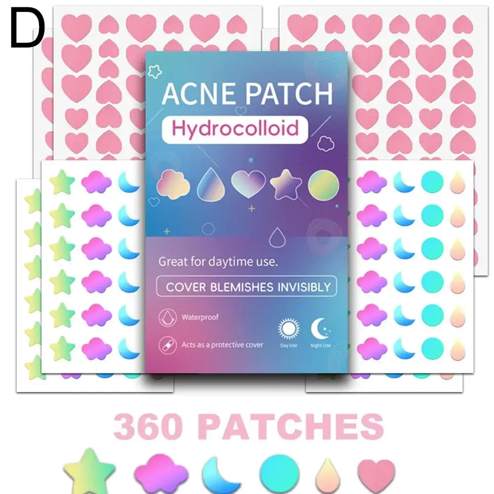 Colorful Star Pimple Patches – Acne Spot Stickers for Face Peaceful Pleasures Health and Wellness D-360pcs