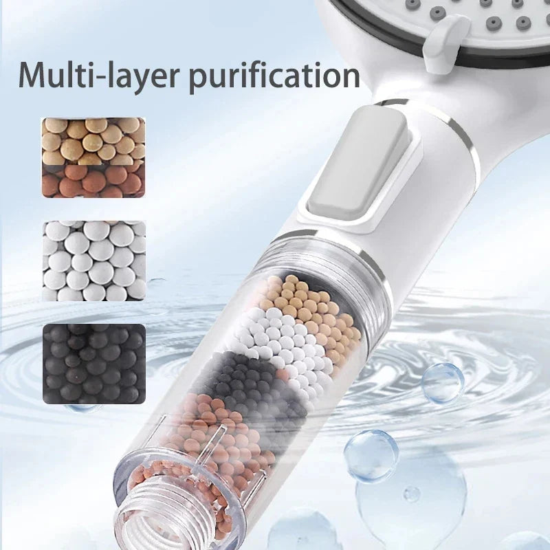 5-Mode Handheld Shower Head | Filter Beads & Pressure Boost