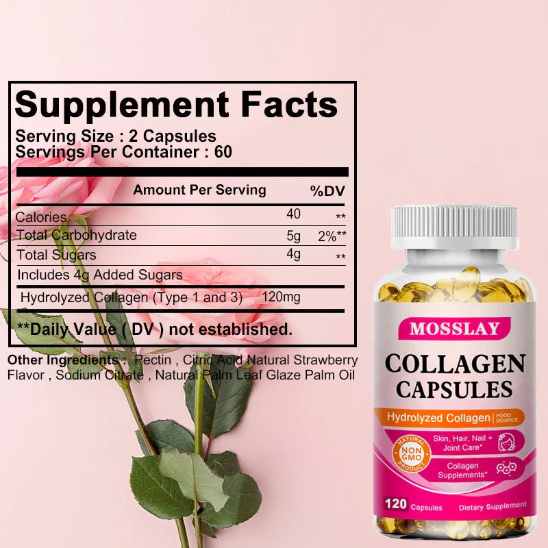 Collagen Capsules with Hyaluronic Acid & Vitamin C | 30–120ct