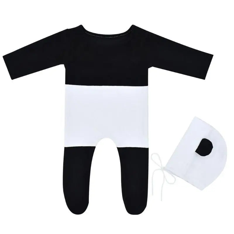 Panda Baby Romper & Hat Set – Newborn Photography Props