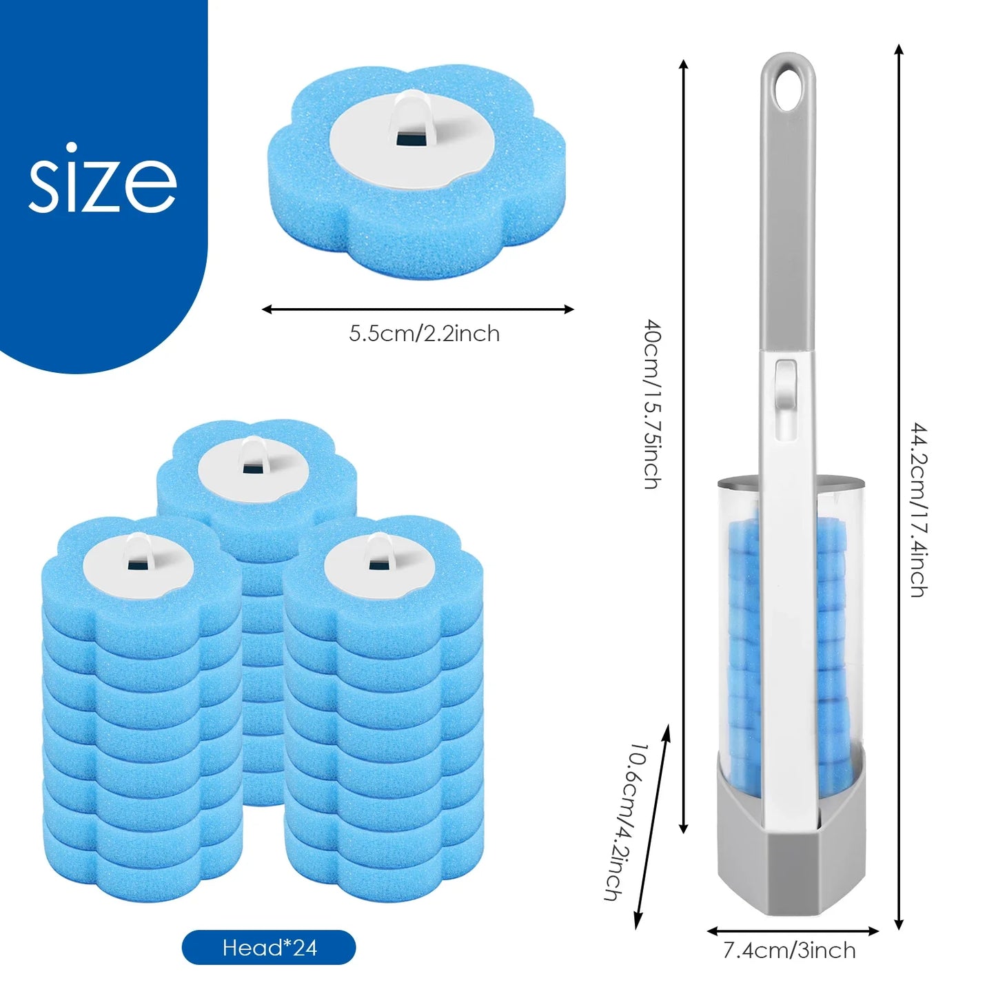 Wall-Mounted Disposable Toilet Brush Set | 18/36 Replacement Heads