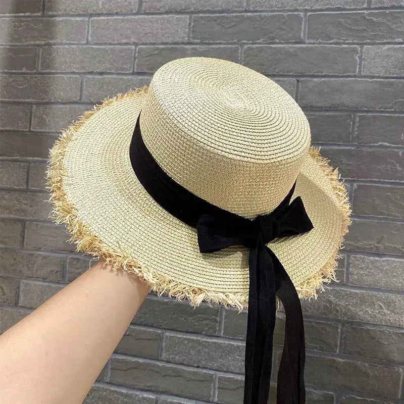 Women's Foldable Straw Sun Hat – Large Brim UV Protection