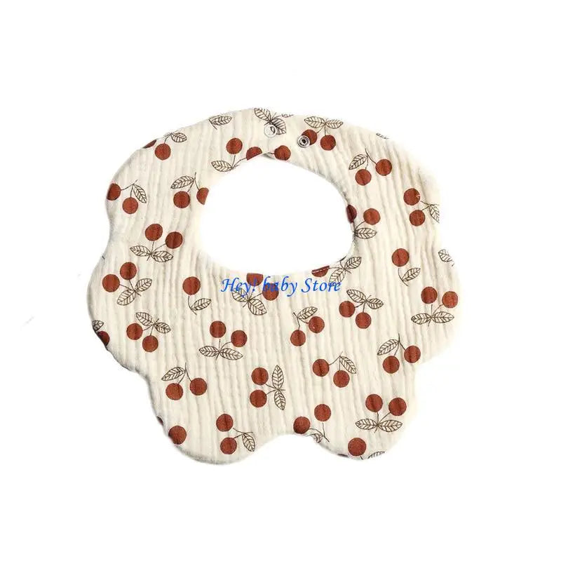 Cartoon Cotton Baby Bib | 360° Rotating Breathable Burp Cloth