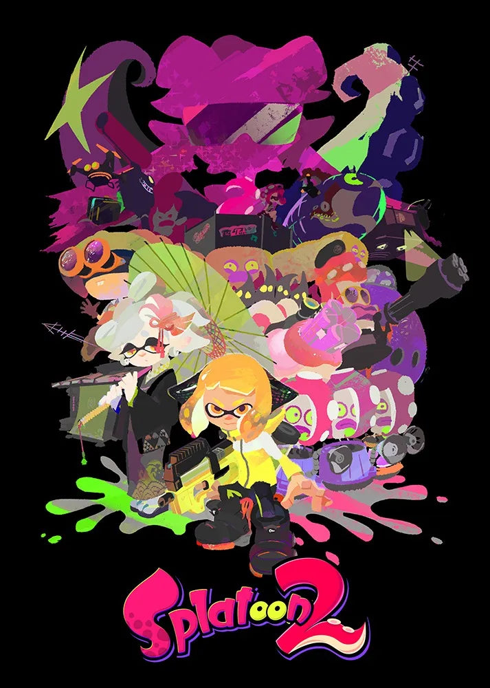Classic game Splatoon 3 poster anime painting art Canvas printing Wall Home Living Room Internet bar decoration hanging painting Peaceful Pleasures Health and Wellness A2 40X50CM