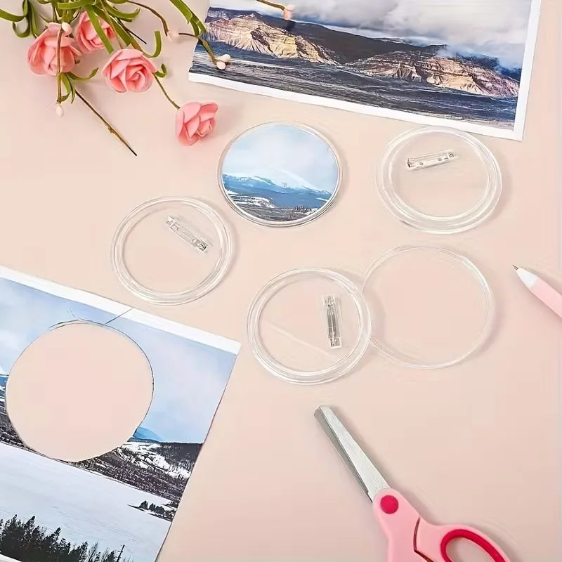 DIY Badge Making Kit – Acrylic Flip Pin Brooch 25mm & 58mm