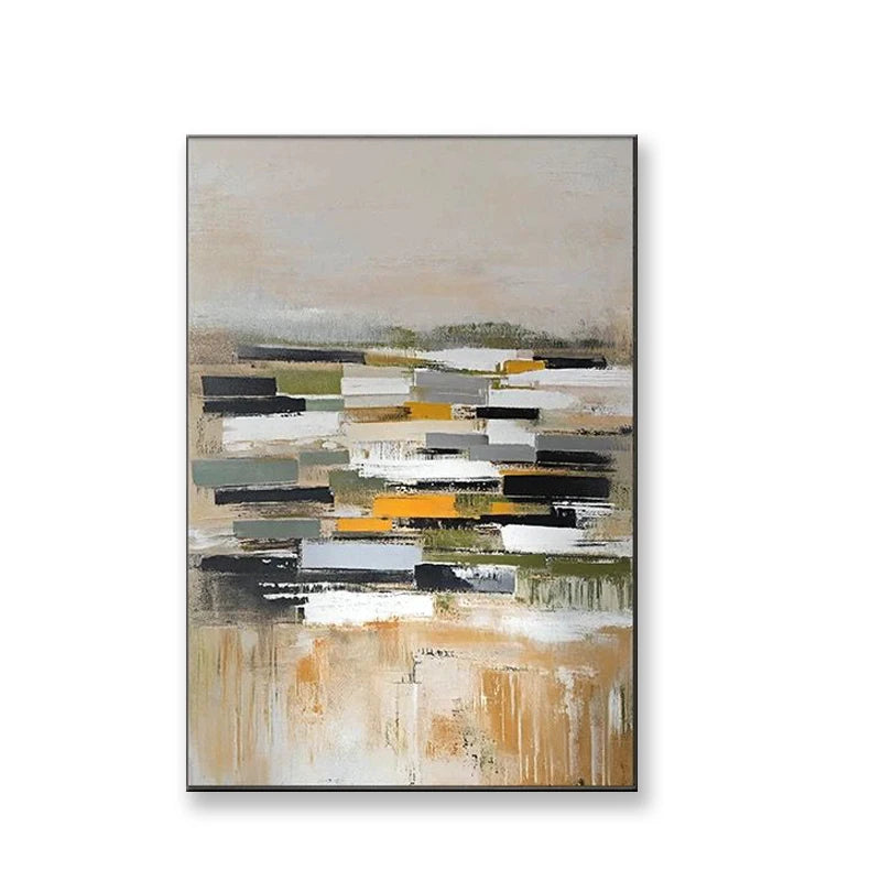 Nordic Abstract Pure Handmade Canvas Oil Painting,Texture Art Wall Picture, Interior Decor,Hanging Picture for Living Room Study Peaceful Pleasures Health and Wellness