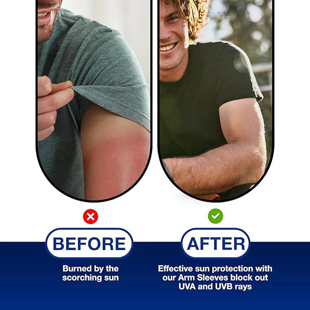 Sunscreen Ice Sleeves for Men - UV Protection Arm Covers Peaceful Pleasures Health and Wellness