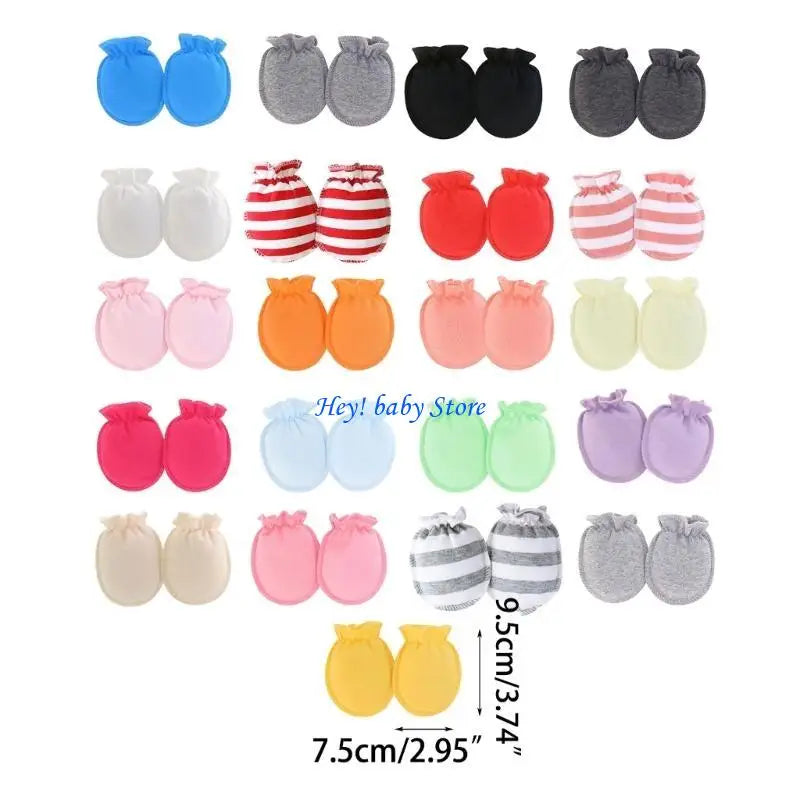 Soft Cotton Baby Anti-Scratch Mittens | Newborn 0–12 Months
