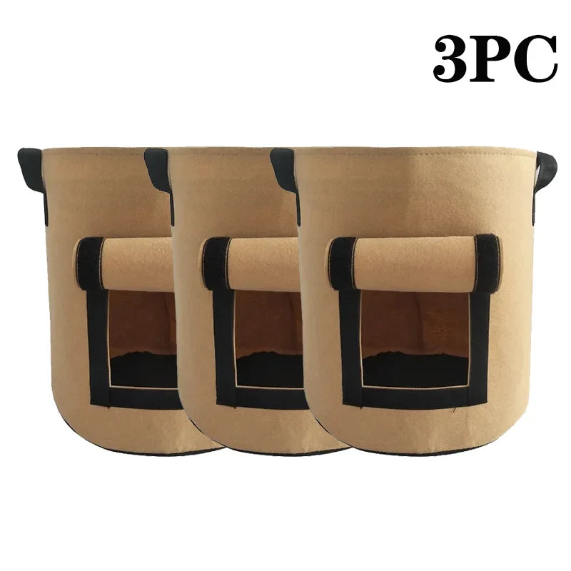 Felt Plant Grow Bags 5 & 10 Gallon | Nonwoven Fabric Pots