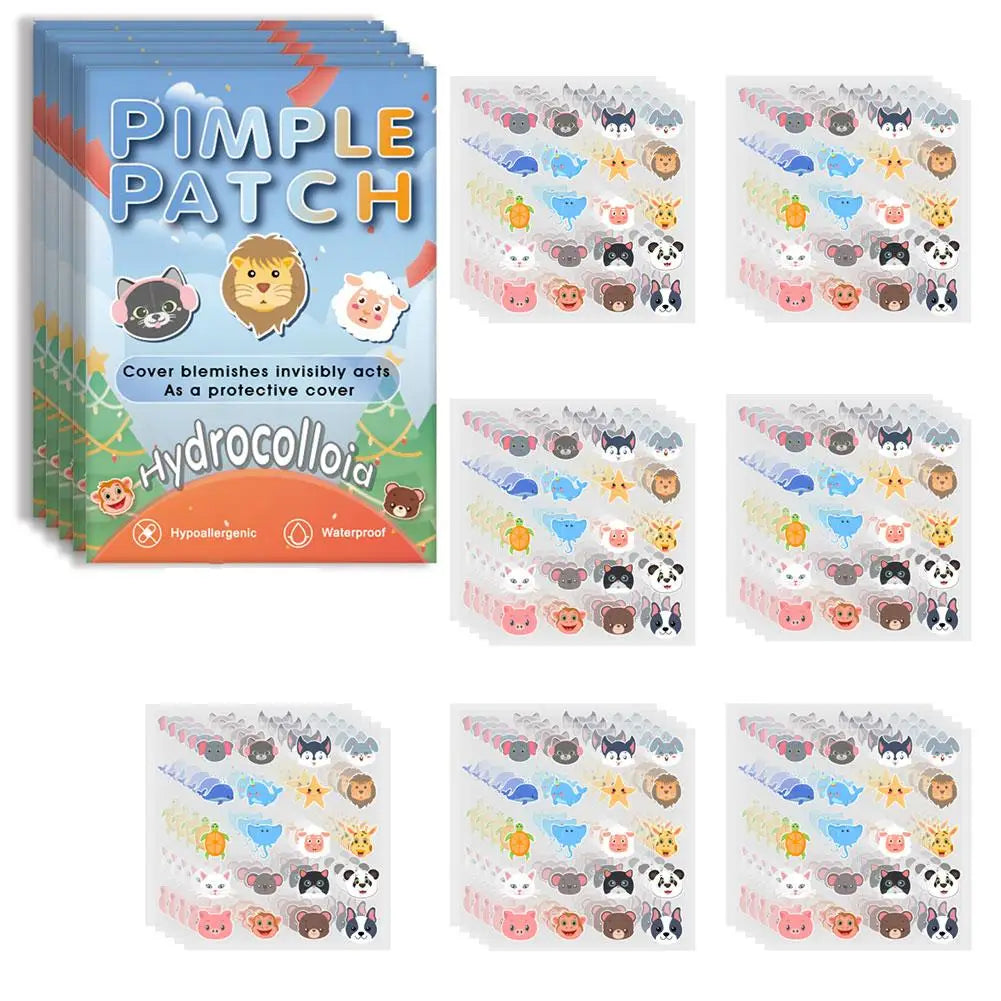 Cartoon Hydrocolloid Acne Patches – 600pc Invisible Blemish Stickers Hydrocolloid Acne Patch Peaceful Pleasures Health and Wellness A 600PCS